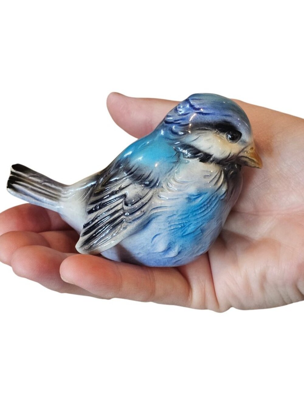 VTG Goebel BLUEBIRD SPARROW - W Germany - Porcelain Bird Flea Bite On Tail